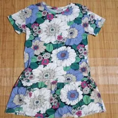 GAP KIDS フラワープリント 半袖ワンピース 130cm