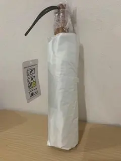 【SATOL】特大　折りたたみ傘 大きい　晴雨兼用　白　自動開閉 106cm