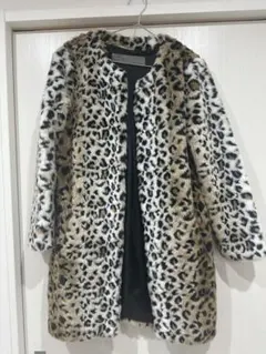 ZARAレオパード柄ファーコート ノーカラー新品未使用