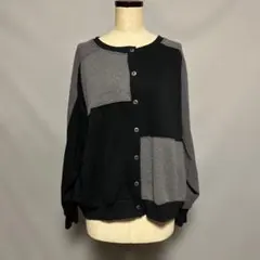 【IRIEY×3】カーディガン 異素材パッチワーク スウェット 未使用のサムネイル