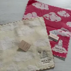 PAUL&JOE ハンカチ 2枚セット 猫 刺繍　ポール&ジョー　タオル