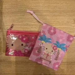新品未使用☆サンリオ　キティ　日焼け　巾着　クリアポーチのサムネイル