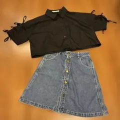 半袖シャツ デニムスカート セットのサムネイル