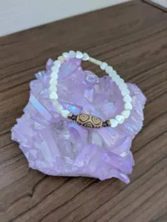 うさこ★美品　グリーンターラ　龍眼天珠 グリーンターラ 黒龍眼天珠ブレスレット