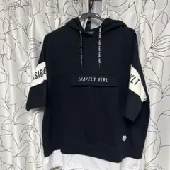 レピピ　半袖フードパーカー M 黒