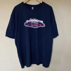 カジノ　企業　ラスベガス　スーベニア　古着　Tシャツ　ネイビー