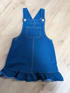 最終値下げ　デニムブルー フリル付きジャンバースカート130