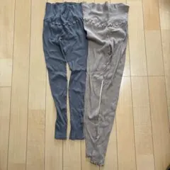 マタニティ レギンスセット　グレー ベージュ