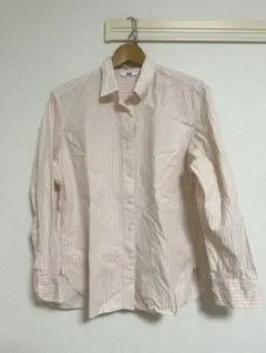 ユニクロ　コットンシャツ　ストライプ柄