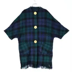 1960〜70s ビンテージ　フリンジ付き　ウールコート　ケープ　半袖　古着屋