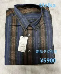 新品タグ付き メンズ長袖シャツLサイズMelka 父の日プレゼント