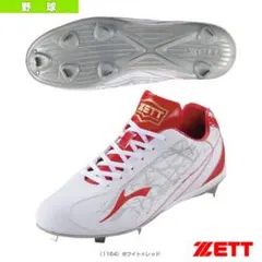 野球スパイク（25.5）白×赤ライン 野球スパイク（25.5）白×赤ライン 野球スパイク（25.5）白×赤ライン