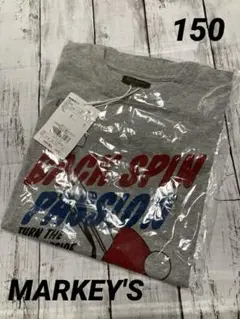 MARKEY'S 卓球柄Tシャツ　杢グレー　150のサムネイル