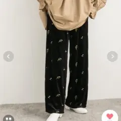 URBAN RESEARCH DOORS 刺繍ベロアイージーパンツ ドアーズ