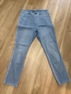ウルトラストレッチハイライズデニムクロップドレギンスパンツ　ブルーL ユニクロ