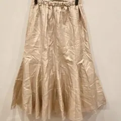 美品✨【XL】マーメイドロングスカート 光沢感 ウエストゴム サテン 裏地あり