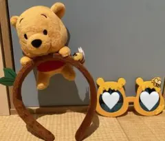 プーさんコーデ プーさん くまのプーさん カチューシャ サングラス メガネ