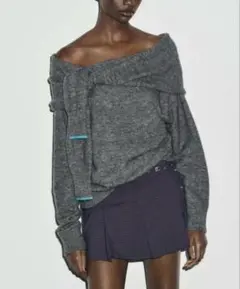ZARA オフショルダーニットセーター ザラ トップス