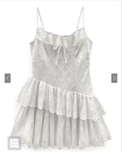 GRL 花柄レースフリルキャミソールミニワンピース [dk1348]