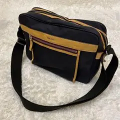 Paul Smith ショルダーバッグ ネイビー　レザー　キャンバス　A4