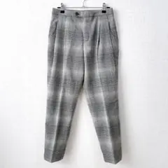 ダーマコレクション　テーパードパンツ　チェック柄　アンクルパンツ　グレー　通勤のサムネイル