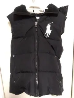 【POLO Ralph Lauren】フード付きダウンベスト ブラックM