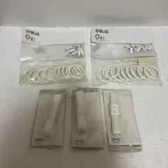イケア IKEA SYRLIG カーテンリング 10個セット×2 裾テープ3つ