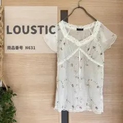 LOUSTIC ルスティック レースレイヤード　シアー　トップス　花柄　サイズM
