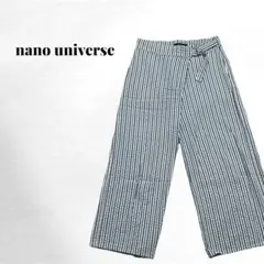 【ナノユニバース】 ボトムス ストライプ柄 ワイドパンツ コットン ゆったり F