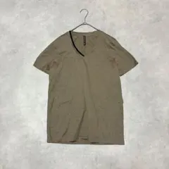 【ブラックバレット】Vネック半袖Tシャツ カットソー カーキ M相当　メンズ