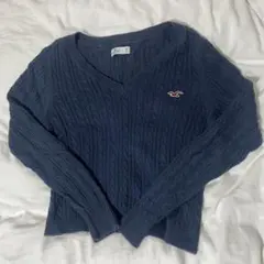 Hollister ケーブルニットVネックアイコンセーター
