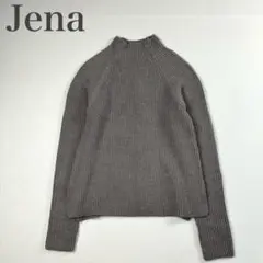 ジェナエスパスメルヴェイユ 美品 ボトルネック 指抜き アゼ編みニット ラグラン