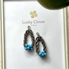 【Dress Line】 twist❂ターコイズ❂イヤリングorピアス
