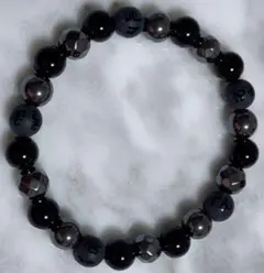 マット梵字オニキス オニキス ヘマタイト デザインブレスレット デザブレ 天然石