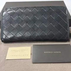 新品同様‼️ 現行　ボッテガヴェネタ　長財布　イントレチャート　ラウンドファスナー