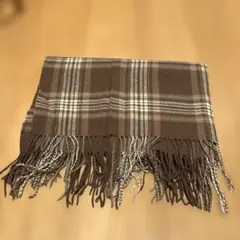 ブランケット　無印良品　膝掛け　茶チェック　ウール