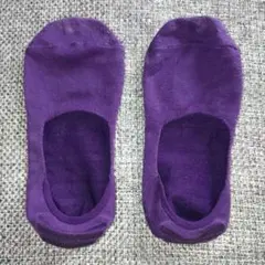ソックス 浅履き 紫 滑り止め付
