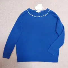 新品未使用　THE SHOP TK　やわらか ビジュー付きニット　ゆったり F