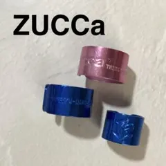 ZUCCa メタルリング 3点セット ピンク ブルー サイズ調節可能のサムネイル