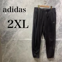 【美品】adidas 2XL ジャージ トレーニングパンツ ブラック 黒 メンズ