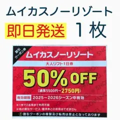 ⭐︎ムイカ リフト券 半額 1枚 ムイカスノーリゾートao