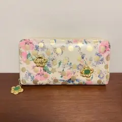 【美品】大人可愛い✨花柄×ゴールドドット 長財布〔ツモリチサト〕のサムネイル