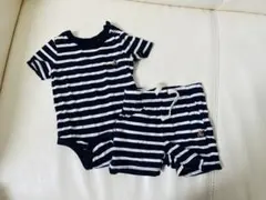 baby GAP ボーダーロンパースとショートパンツセットアップ　6-12ヶ月
