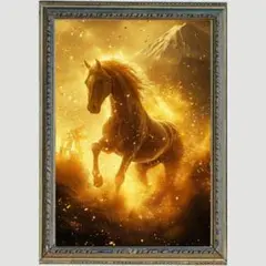 P2497 未来を切り開く勝利の馬 2026年干支馬【 開運ヒーリングアート】