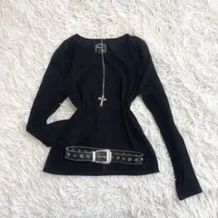 00s Y2K ラメ　シンプル　プルオーバートップス　平成ギャル　ダークコア