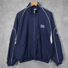 vintage asics ナイロンジャケット ネイビー ストリート Y2K
