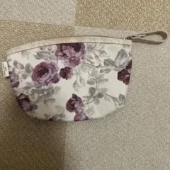 LAURA ASHLEY ポーチ　バラ柄　紫のサムネイル