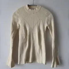 SNIDEL アイボリー リブニット 長袖