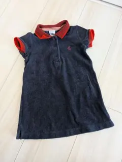 ネイビー/レッド ポロシャツワンピース 12m 70 80