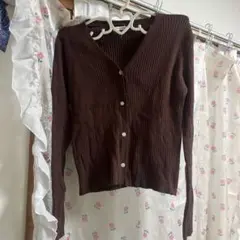 リブニットカーディガン ニット